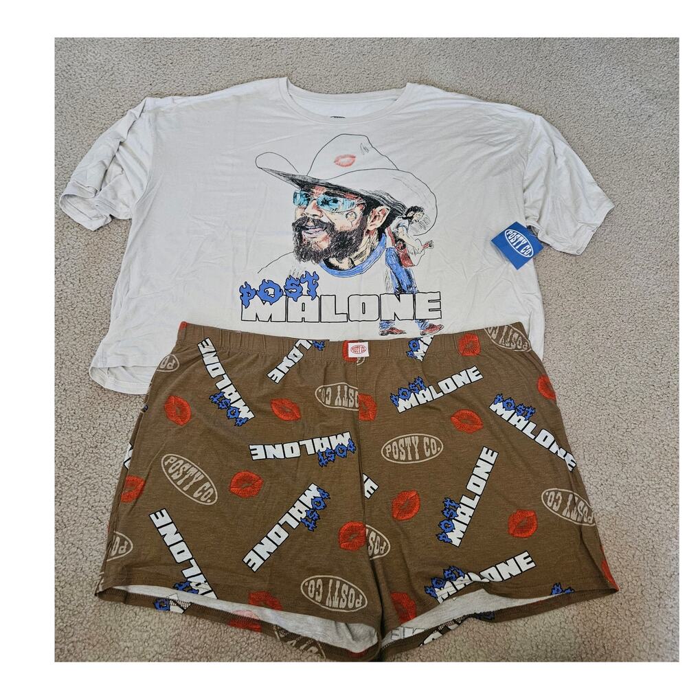 NWTs Plus Size Posty CO. Post Malone PJ Set 2X